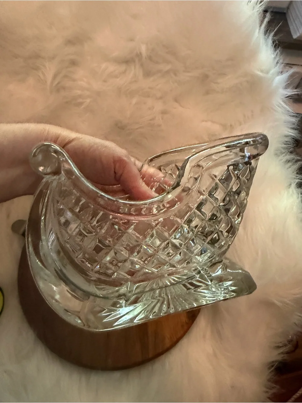 Vintage Lenox Clear Glass Sleigh Decorative Bowl - Home Accents